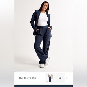 Abercrombie & Fitch Sloane Tailored Pants Navy Blue